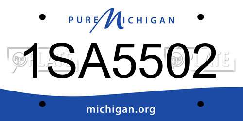 1SA5502 Michigan License Plate