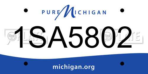 1SA5802 Michigan License Plate