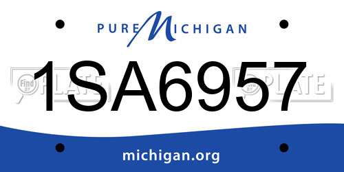 1SA6957 Michigan License Plate