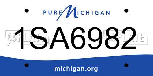 1SA6982 Michigan License Plate