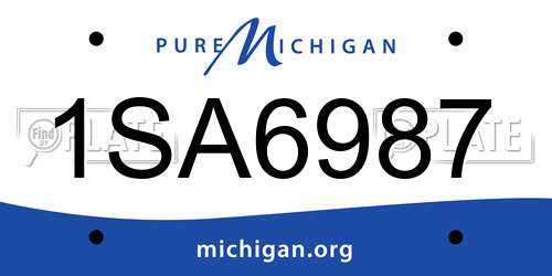 1SA6987 Michigan License Plate