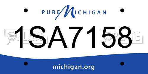 1SA7158 Michigan License Plate