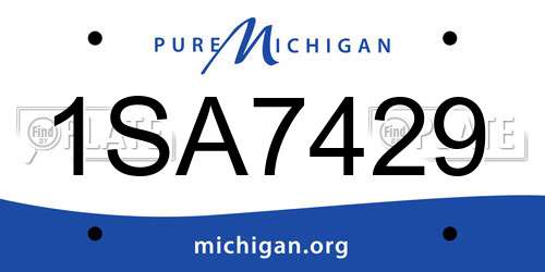 1SA7429 Michigan License Plate