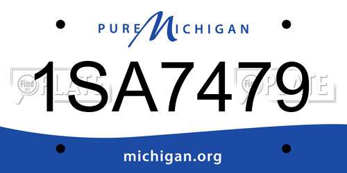 1SA7479 Michigan License Plate