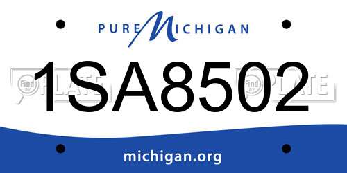 1SA8502 Michigan License Plate