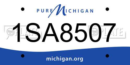 1SA8507 Michigan License Plate