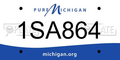 1SA864 Michigan License Plate