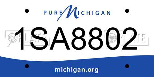 1SA8802 Michigan License Plate