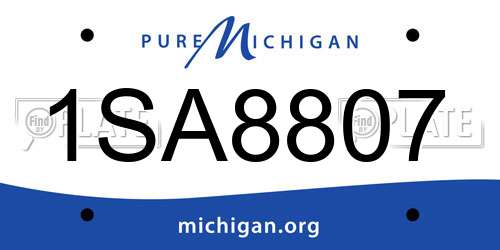 1SA8807 Michigan License Plate