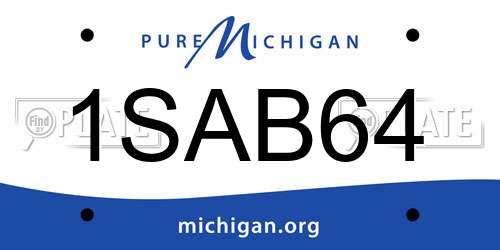 1SAB64 Michigan License Plate