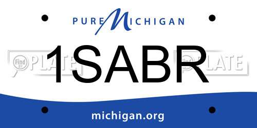 1SABR Michigan License Plate