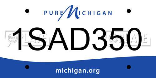 1SAD350 Michigan License Plate