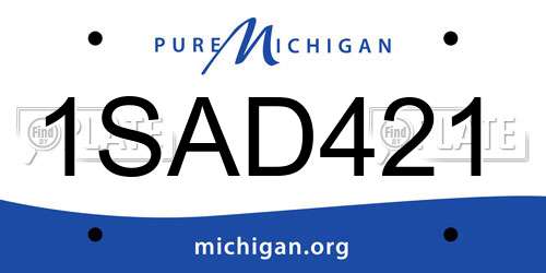 1SAD421 Michigan License Plate
