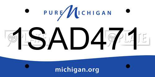 1SAD471 Michigan License Plate
