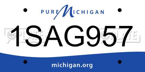 1SAG957 Michigan License Plate