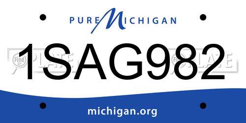 1SAG982 Michigan License Plate