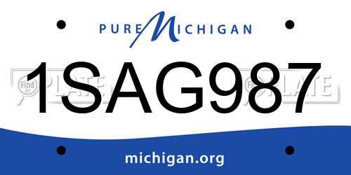 1SAG987 Michigan License Plate