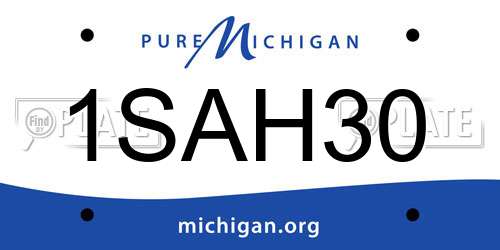 1SAH30 Michigan License Plate