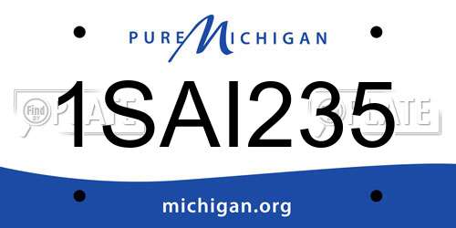 1SAI235 Michigan License Plate