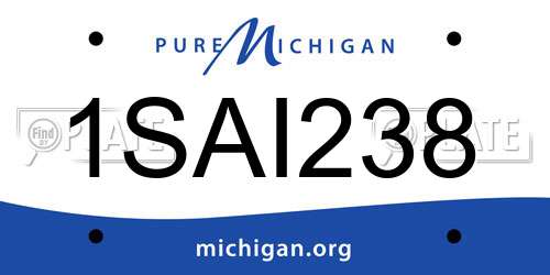 1SAI238 Michigan License Plate