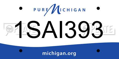1SAI393 Michigan License Plate