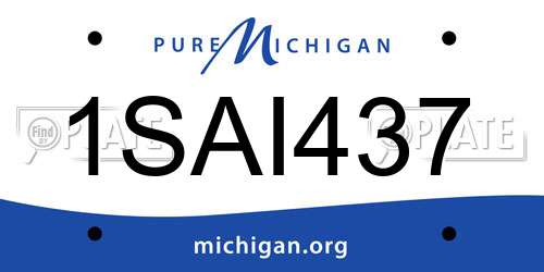 1SAI437 Michigan License Plate