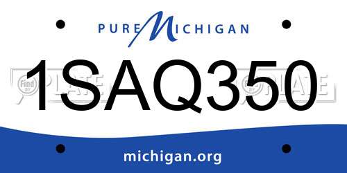 1SAQ350 Michigan License Plate