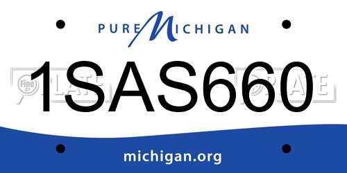 1SAS660 Michigan License Plate