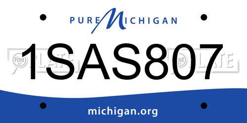 1SAS807 Michigan License Plate