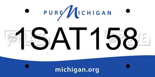 1SAT158 Michigan License Plate