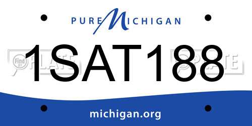 1SAT188 Michigan License Plate