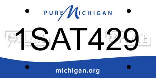 1SAT429 Michigan License Plate