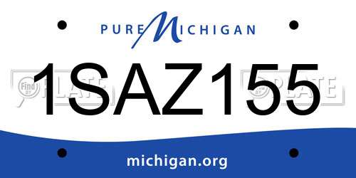 1SAZ155 Michigan License Plate