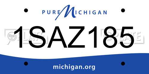 1SAZ185 Michigan License Plate