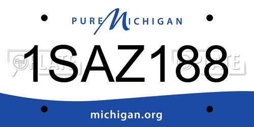 1SAZ188 Michigan License Plate