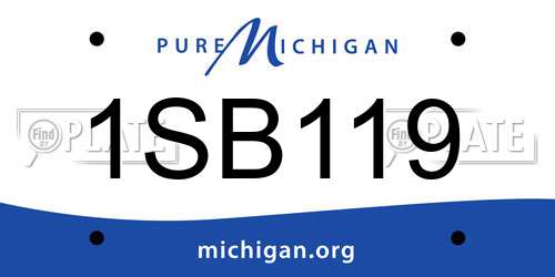 1SB119 Michigan License Plate