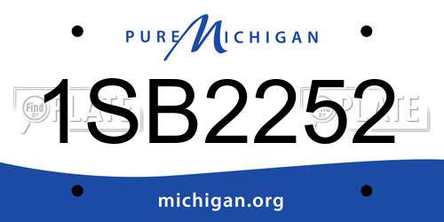 1SB2252 Michigan License Plate