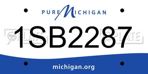 1SB2287 Michigan License Plate