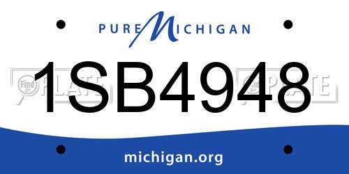 1SB4948 Michigan License Plate
