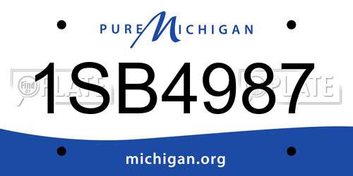 1SB4987 Michigan License Plate