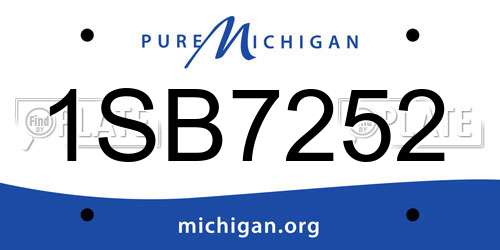 1SB7252 Michigan License Plate
