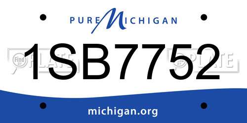 1SB7752 Michigan License Plate