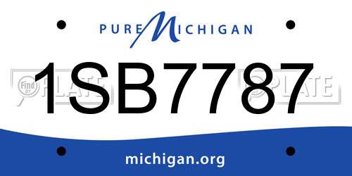 1SB7787 Michigan License Plate