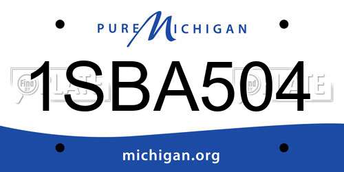 1SBA504 Michigan License Plate