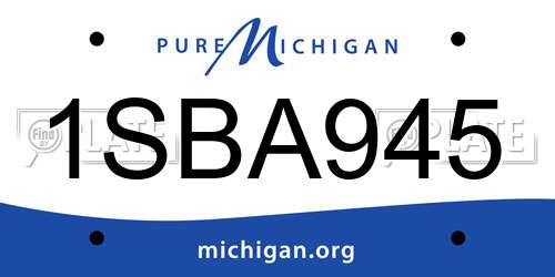 1SBA945 Michigan License Plate