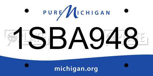 1SBA948 Michigan License Plate
