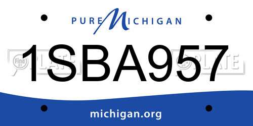 1SBA957 Michigan License Plate