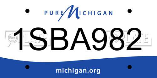 1SBA982 Michigan License Plate