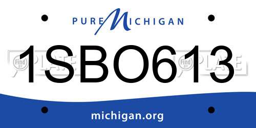 1SBO613 Michigan License Plate