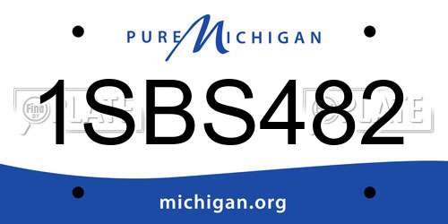 1SBS482 Michigan License Plate